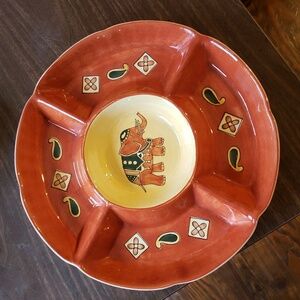 Pier1 Chip & Dip 13in glazed ceramic